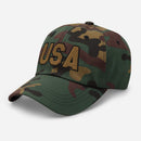 USA Camo Embroidered Golf Hat with Adjustable Strap by ReadyGOLF
