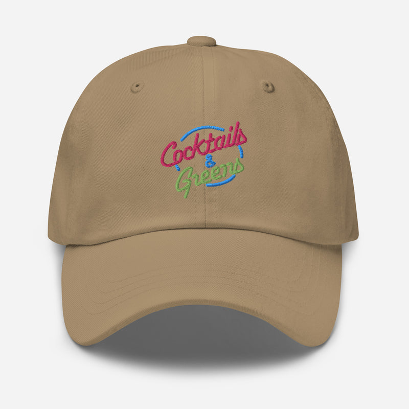 Cocktails & Greens Embroidered Golf Hat with Adjustable Strap by ReadyGOLF