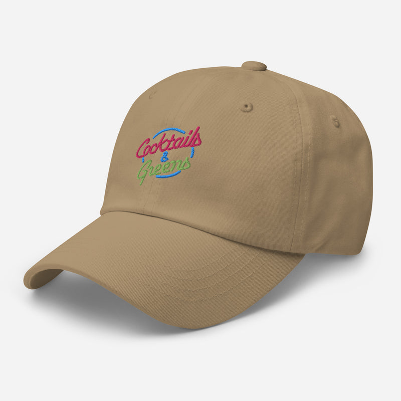 Cocktails & Greens Embroidered Golf Hat with Adjustable Strap by ReadyGOLF