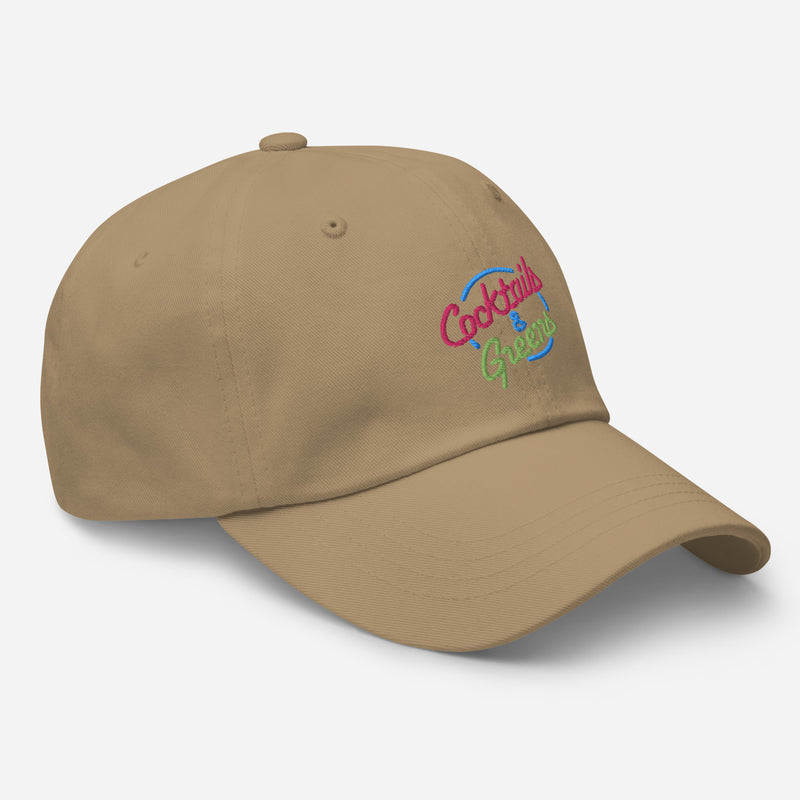 Cocktails & Greens Embroidered Golf Hat with Adjustable Strap by ReadyGOLF