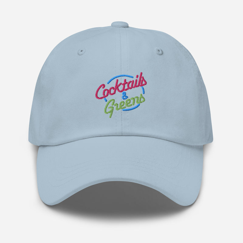 Cocktails & Greens Embroidered Golf Hat with Adjustable Strap by ReadyGOLF