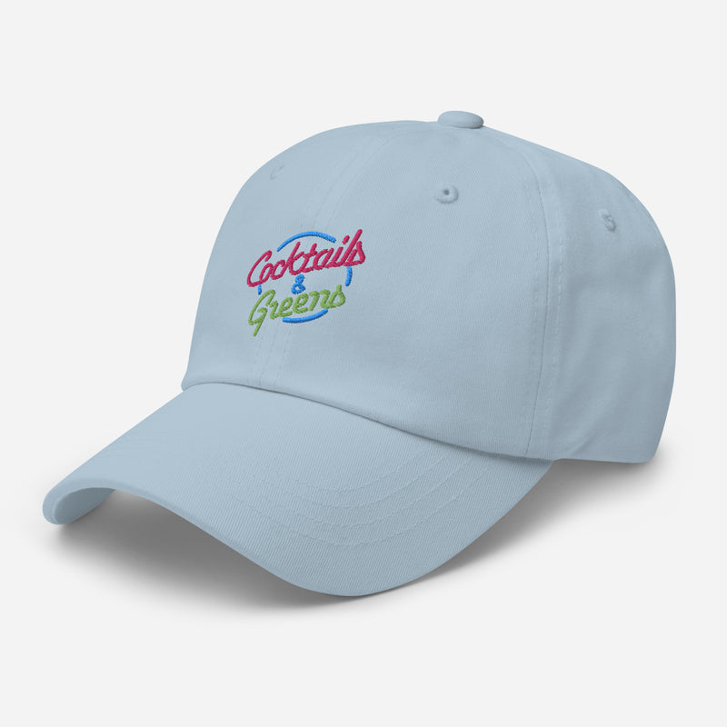 Cocktails & Greens Embroidered Golf Hat with Adjustable Strap by ReadyGOLF