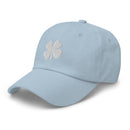 Four-Leaf Clover (White) Embroidered Golf Hat with Adjustable Strap by ReadyGOLF