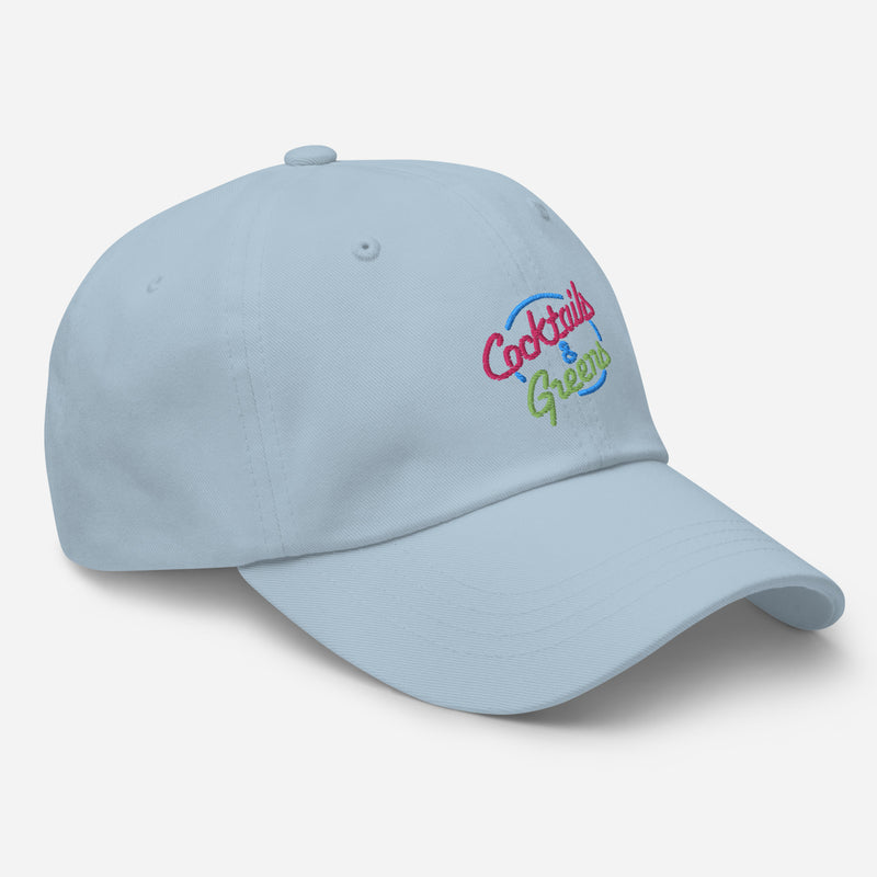 Cocktails & Greens Embroidered Golf Hat with Adjustable Strap by ReadyGOLF