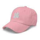 Four-Leaf Clover (White) Embroidered Golf Hat with Adjustable Strap by ReadyGOLF