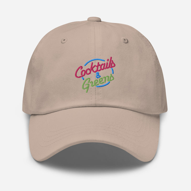 Cocktails & Greens Embroidered Golf Hat with Adjustable Strap by ReadyGOLF