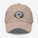 Cigar Smoking Bulldog Embroidered Golf Hat with Adjustable Strap by ReadyGOLF