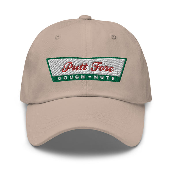 Putt Fore Dough- Nuts Embroidered Golf Hat with Adjustable Strap by ReadyGOLF