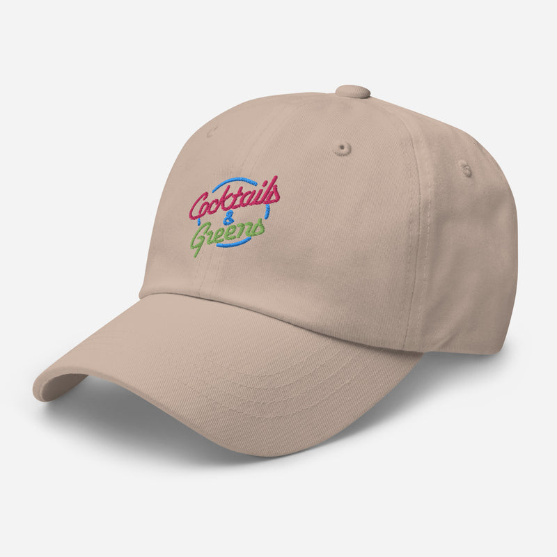 Cocktails & Greens Embroidered Golf Hat with Adjustable Strap by ReadyGOLF