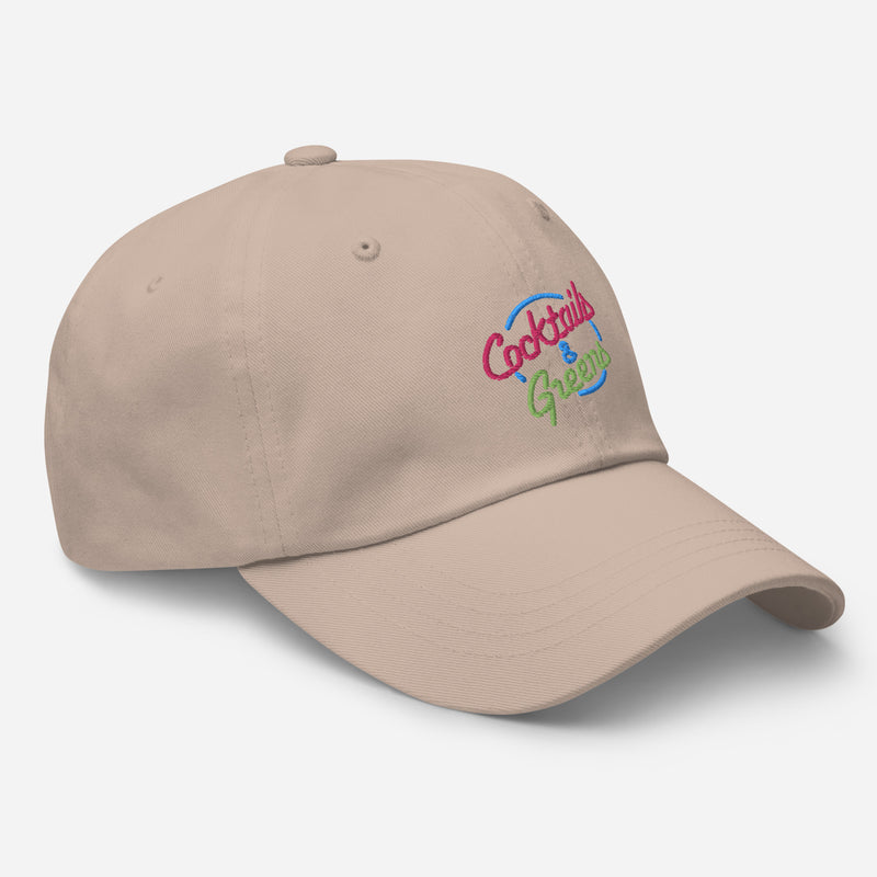 Cocktails & Greens Embroidered Golf Hat with Adjustable Strap by ReadyGOLF