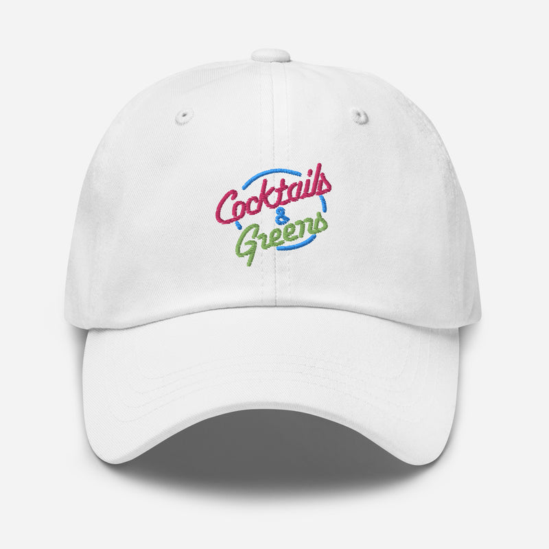 Cocktails & Greens Embroidered Golf Hat with Adjustable Strap by ReadyGOLF