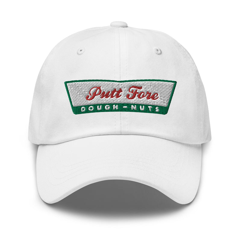 Putt Fore Dough- Nuts Embroidered Golf Hat with Adjustable Strap by ReadyGOLF