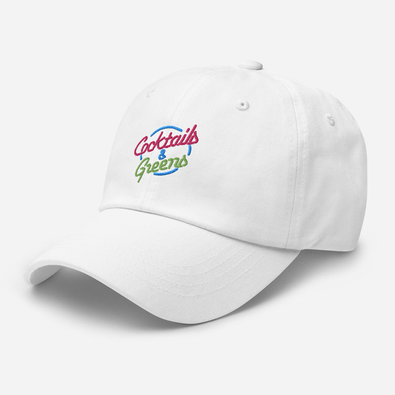 Cocktails & Greens Embroidered Golf Hat with Adjustable Strap by ReadyGOLF