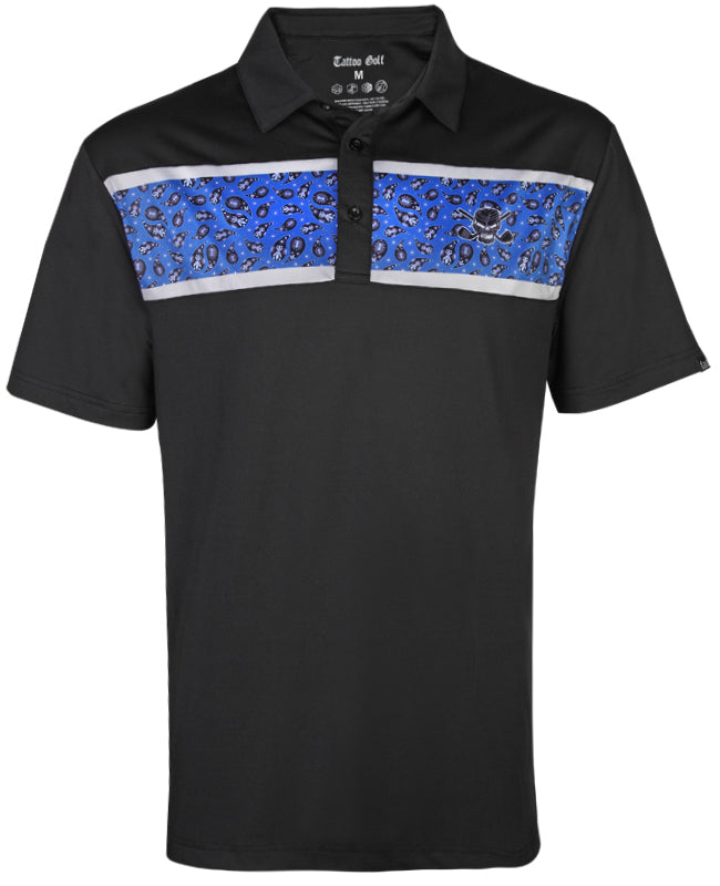 Tattoo Golf: Men's Clubhouse Cool-Stretch Golf Shirt - Black