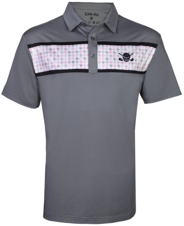 Tattoo Golf: Men's Clubhouse Cool-Stretch Golf Shirt - Charcoal