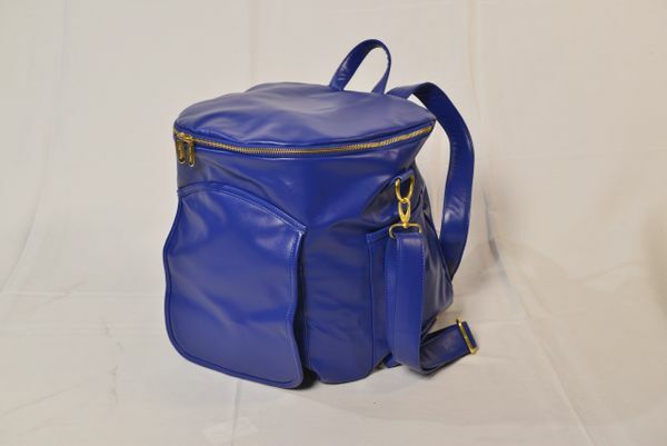 Sassy Caddy: Ladies Back Pack - Cobalt Blue Leather
