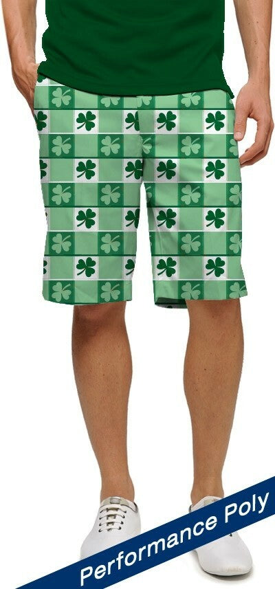 Loudmouth Golf: Men's StretchTech  Shorts - Corned Beef with Shamrocks