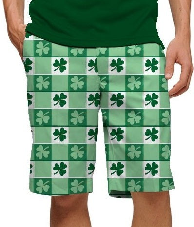 Loudmouth Golf: Men's StretchTech  Shorts - Corned Beef with Shamrocks