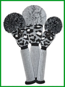 Just 4 Golf: Leopard Headcover Set - Gray, Black & White