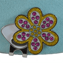 Navika: Glitzy Ball Marker & Hat Clip - Yellow Oopsy Daisy