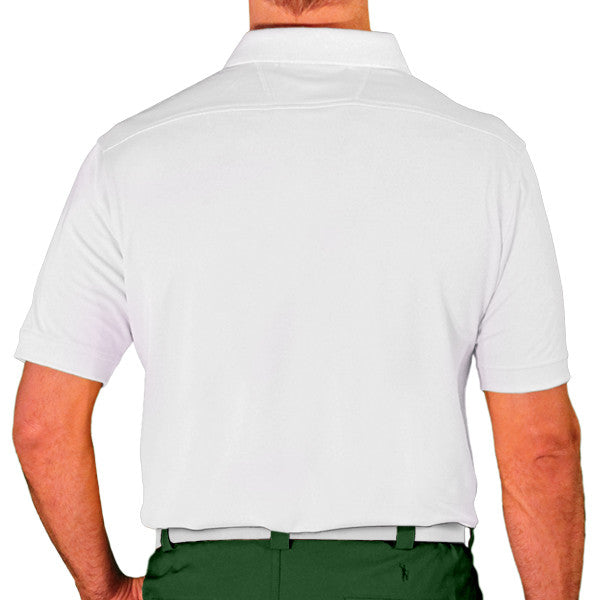 Golf Knickers: Men's Argyle Paradise Golf Shirt - Dark Green/Black/White