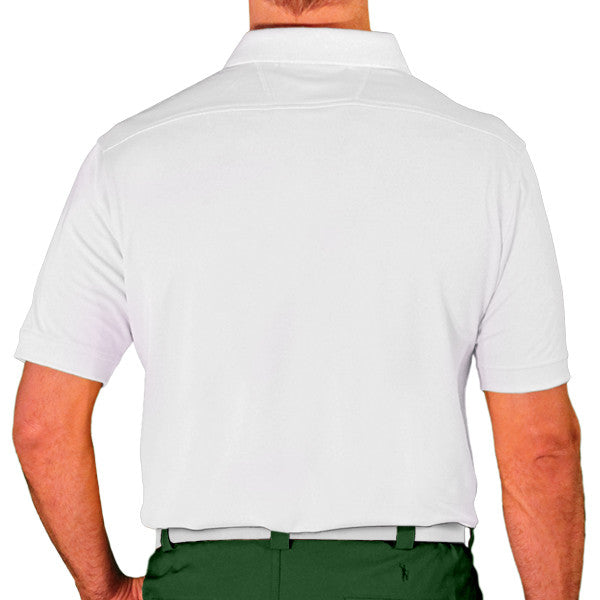 Golf Knickers: Men's Argyle Paradise Golf Shirt - Dark Green/Red/White