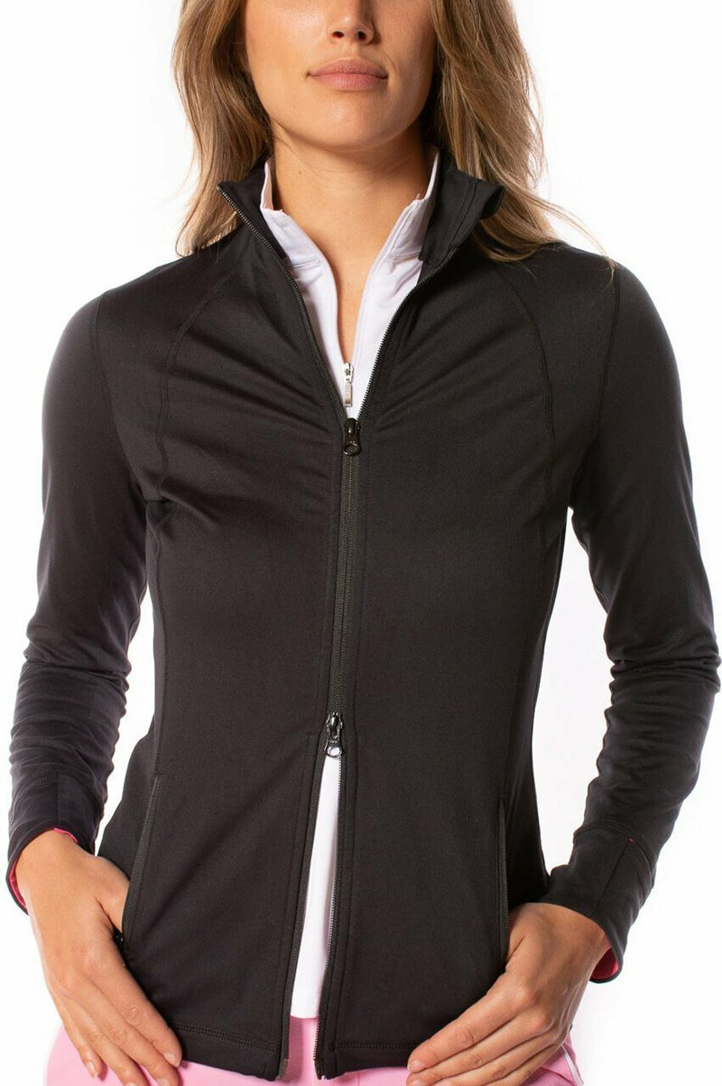 Golftini: Women's Double-Zip Sport Jacket - Black and Pink
