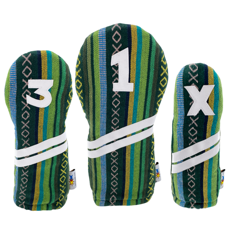 Sunfish: Woven Ace Style Headcovers (Driver, Fairway, Hybrid or Set) - Evergreen