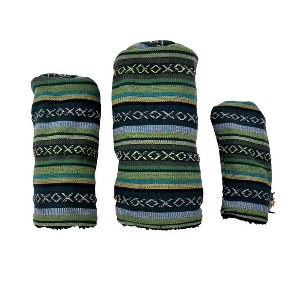 Sunfish: Hand-Woven Barrel Headcovers Set - Evergreen