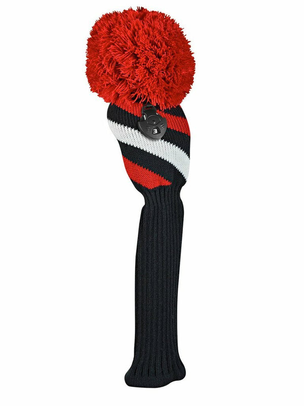 Just 4 Golf: Fairway Headcover - Diagonal Stripe - Red, Black and White