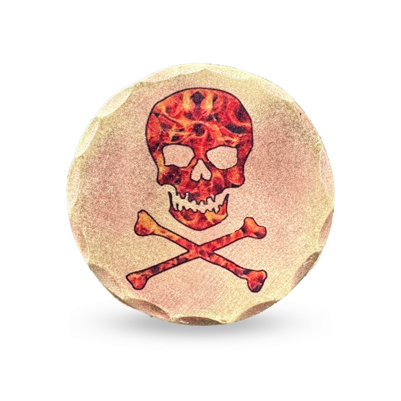 Sunfish: Copper Ball Marker - Skull and Crossbones Flames