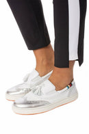 Golftini: Women's Pull-On Stretch Ankle Pant - Black/White