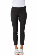 Golftini: Women's Pull-On Stretch Ankle Pant - Black/White
