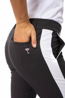 Golftini: Women's Pull-On Stretch Ankle Pant - Black/White