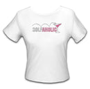 Titania Golf Women's Golfaholic Rhinestone Golf White Tee Shirt (Size Medium) SALE Shirts & Tops