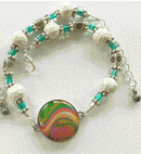 One Putt Designs - Green Beads and Golf Balls Ankle Bracelet