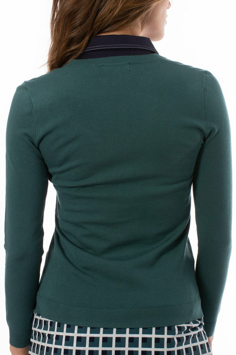 Golftini Women's Forest Green Long Sleeve V-Neck Sweater (Size X-Large) SALE