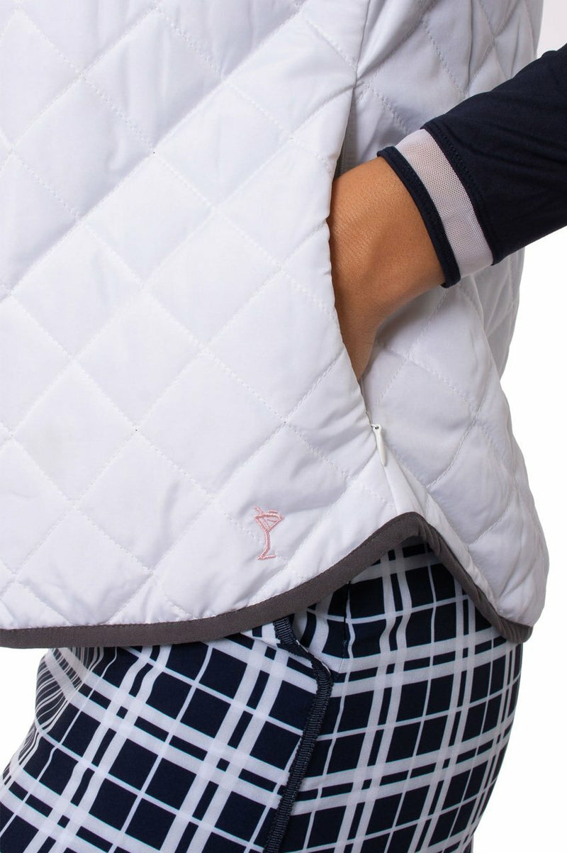 Golftini: Women's Reversible Wind Vest - White / Grey