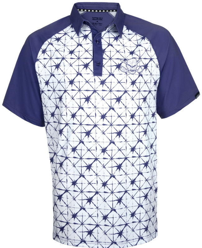 Tattoo Golf: Men's Hazard Cool-Stretch Golf Shirt - Navy