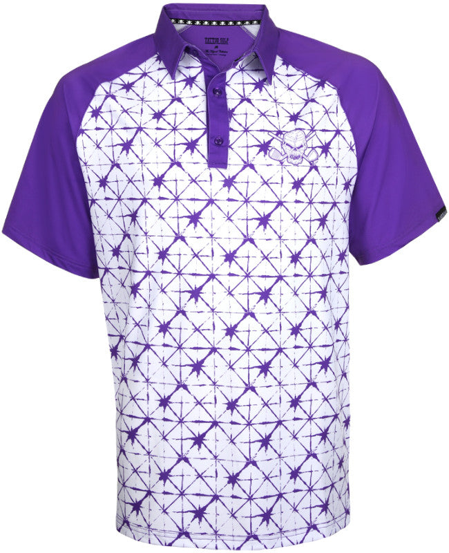 Tattoo Golf: Men's Hazard Cool-Stretch Golf Shirt - Purple