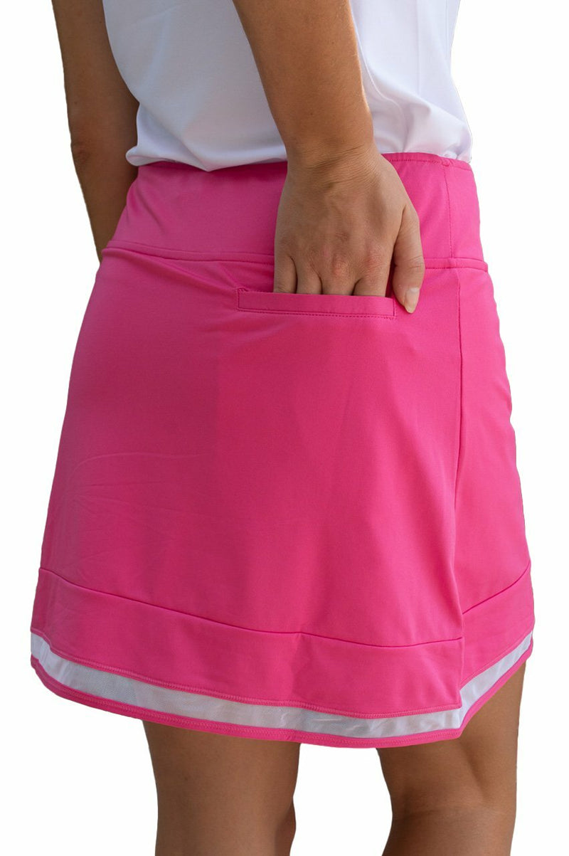 Golftini: Women's Top Golf Pull-On Ruffle Stretch Skort - Hot Pink