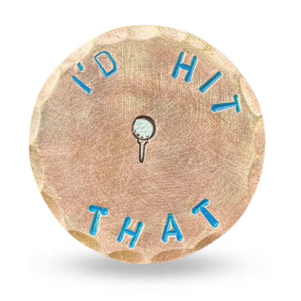 Sunfish: Hand Stamped Copper Ball Marker - I'd Hit That