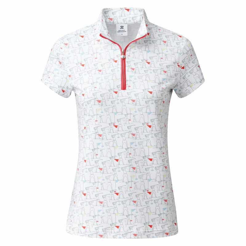 Daily Sports: Women's Marseille Cap Sleeve Polo - Marcelle White