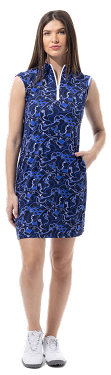 SanSoleil: Ladies UPF 50 SolStyle Cool ICE Sleeveless Zip Mock Dress - 900722I Clothing