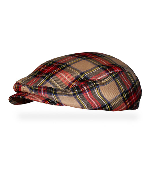 khaki, red, and black plaid golf knickers