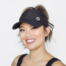 VimHue: Women's Sun Goddess UPF 50+ Ponytail Cap - Black Hats