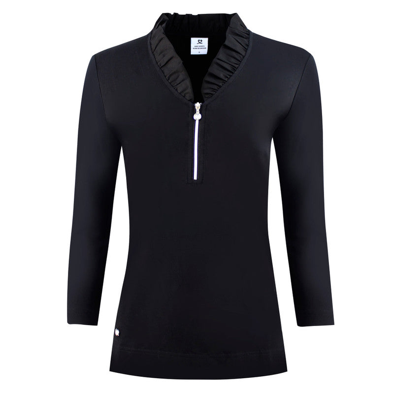 Daily Sports: Women's Patrice 3/4 Sleeve Polo - Black