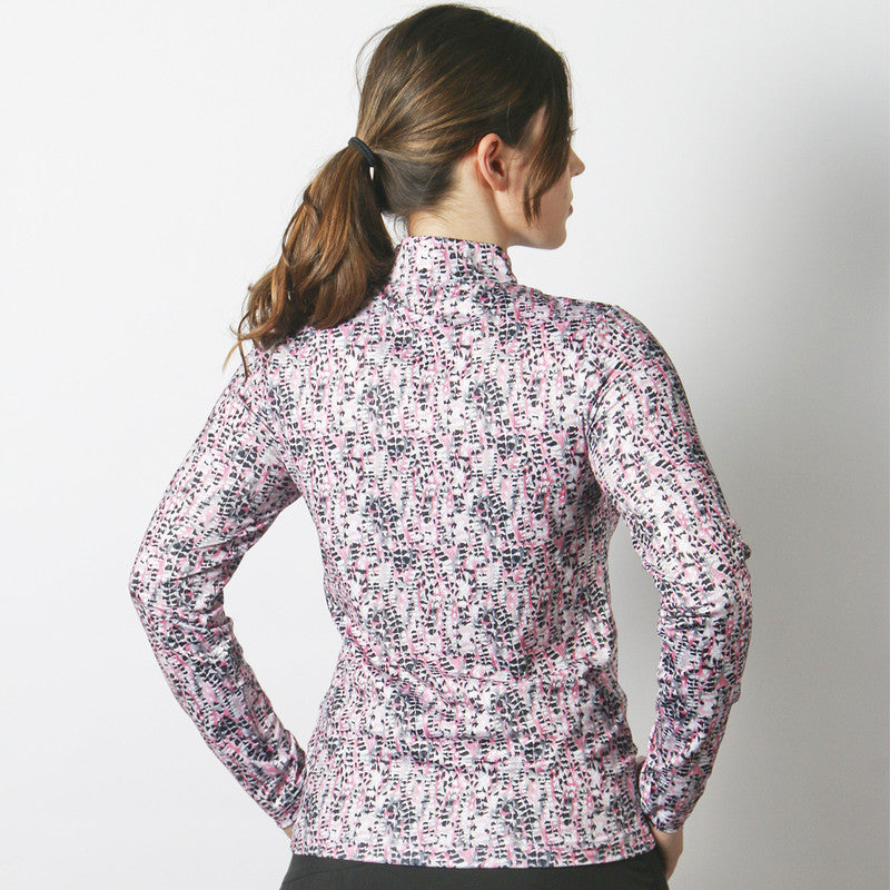 Daily Sports: Women's Ravenna Long Sleeve Polo Shirt - Pink Animal