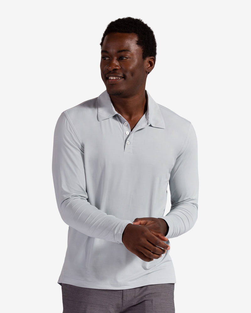 Soft Gray long sleeve polo