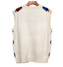 Golf Knickers: Men's Argyle Sweater Vest - Natural/Navy/Maroon Clothing